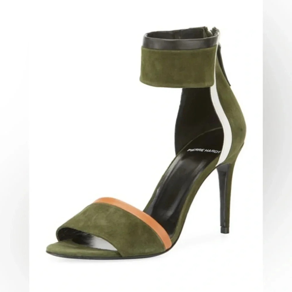 Pierre Hardy Womens Colorblock Suede Ankle-Cuff Sandal | size 38